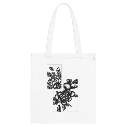 Elegant Floral Tote Bag - Stylish And Reusable - For Everyday Use.