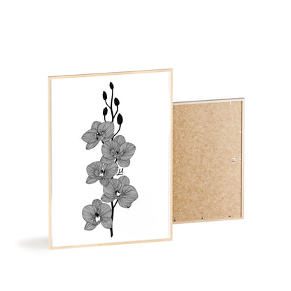 Elegant orchid line artwork - Framed.