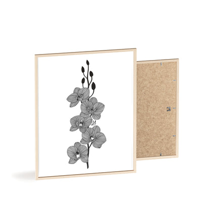 Elegant orchid line artwork - Framed.