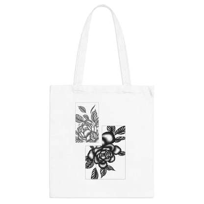 Elegant Floral Tote Bag - Stylish And Reusable - For Everyday Use.