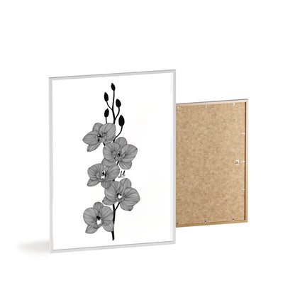 Elegant orchid line artwork - Framed.